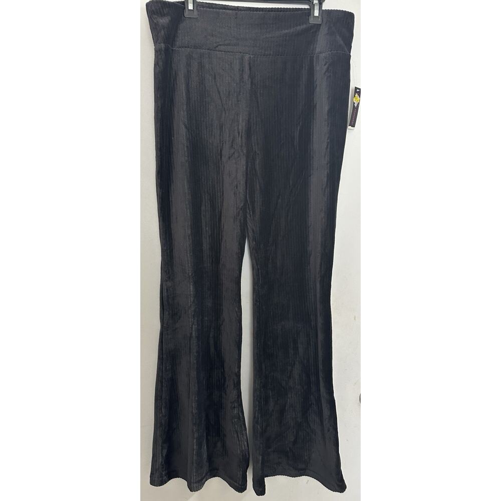 No Boundaries Women’s Velvet Flare Pants Ribbed Pull On Stretch Size XL 15-17